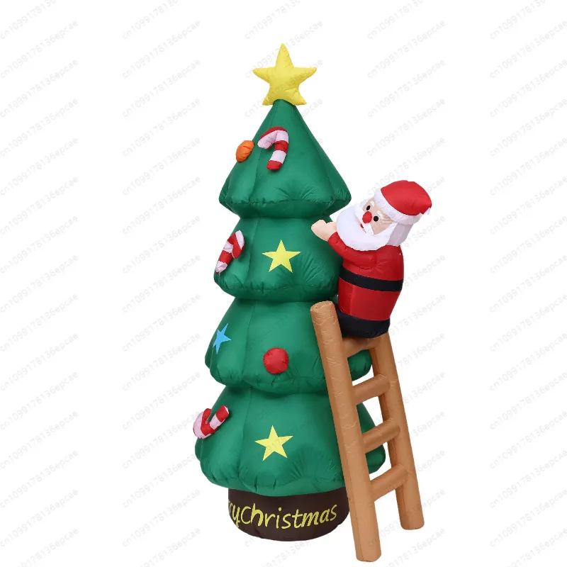 

Christmas inflatable decoration 2.1 meters old man climbing ladder Christmas tree