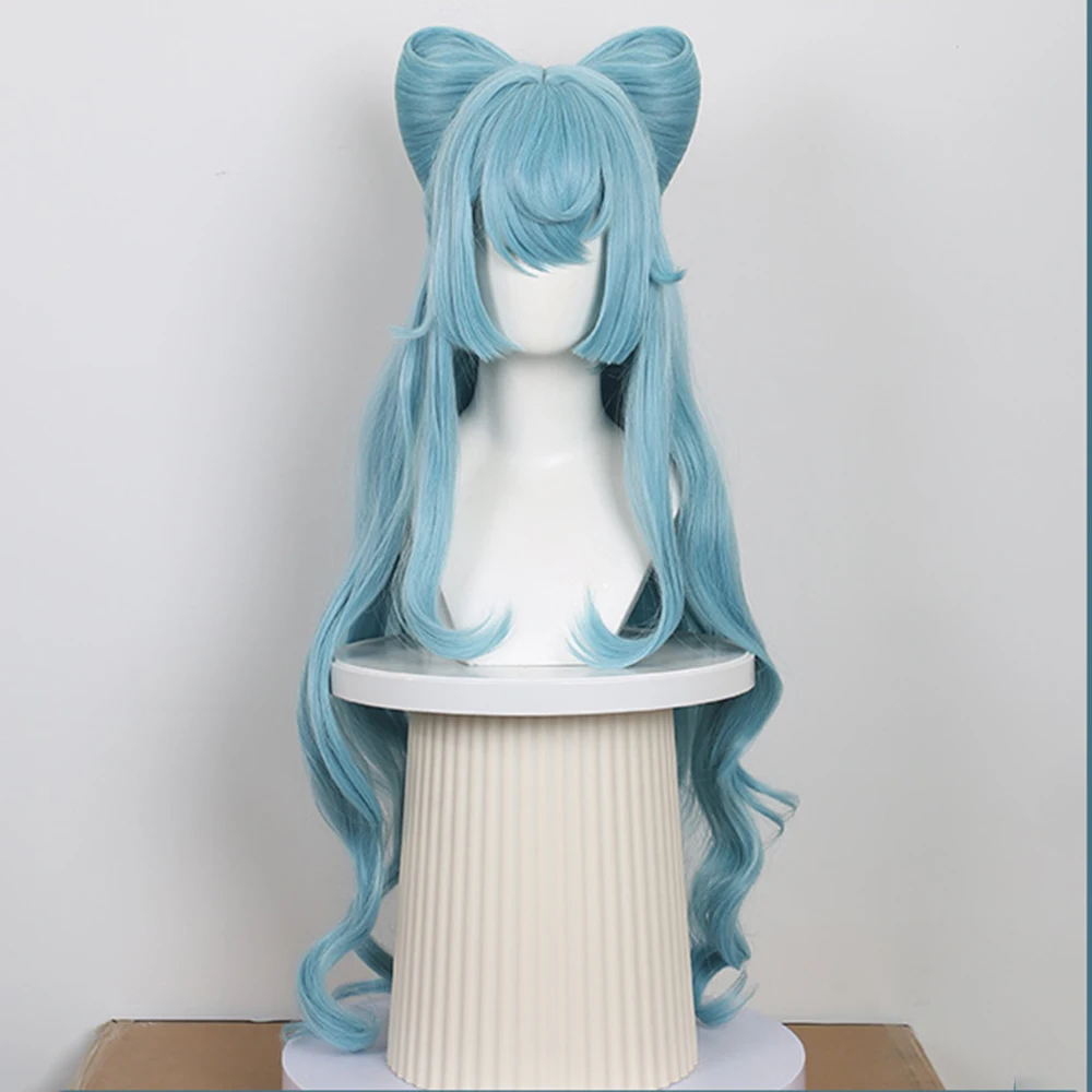 Genshin Impact Yumemizuki Mizuki Cosplay Wigs Headwear 85cm Long Simulation Scalp Top Thick Mixed Puffy Silk Long Hair Wigs