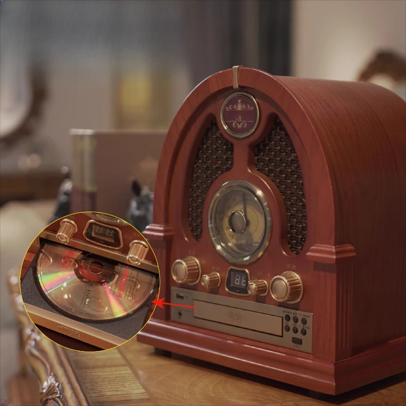 Retro cd player bluetooth speaker radio ornament