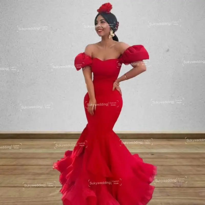 Red Flamenco Prom Dresses 2026 Off Shoulder Mermaid Evening Gowns Ruffles Skirt Formal Dance Party Dress Wear Customized - AliExpress 320 Red Flamenco Prom Dresses 2026 Off Shoulder Mermaid Evening Gowns Ruffles Skirt Formal Dance Party Dress Wear Customized - AliExpress 320
