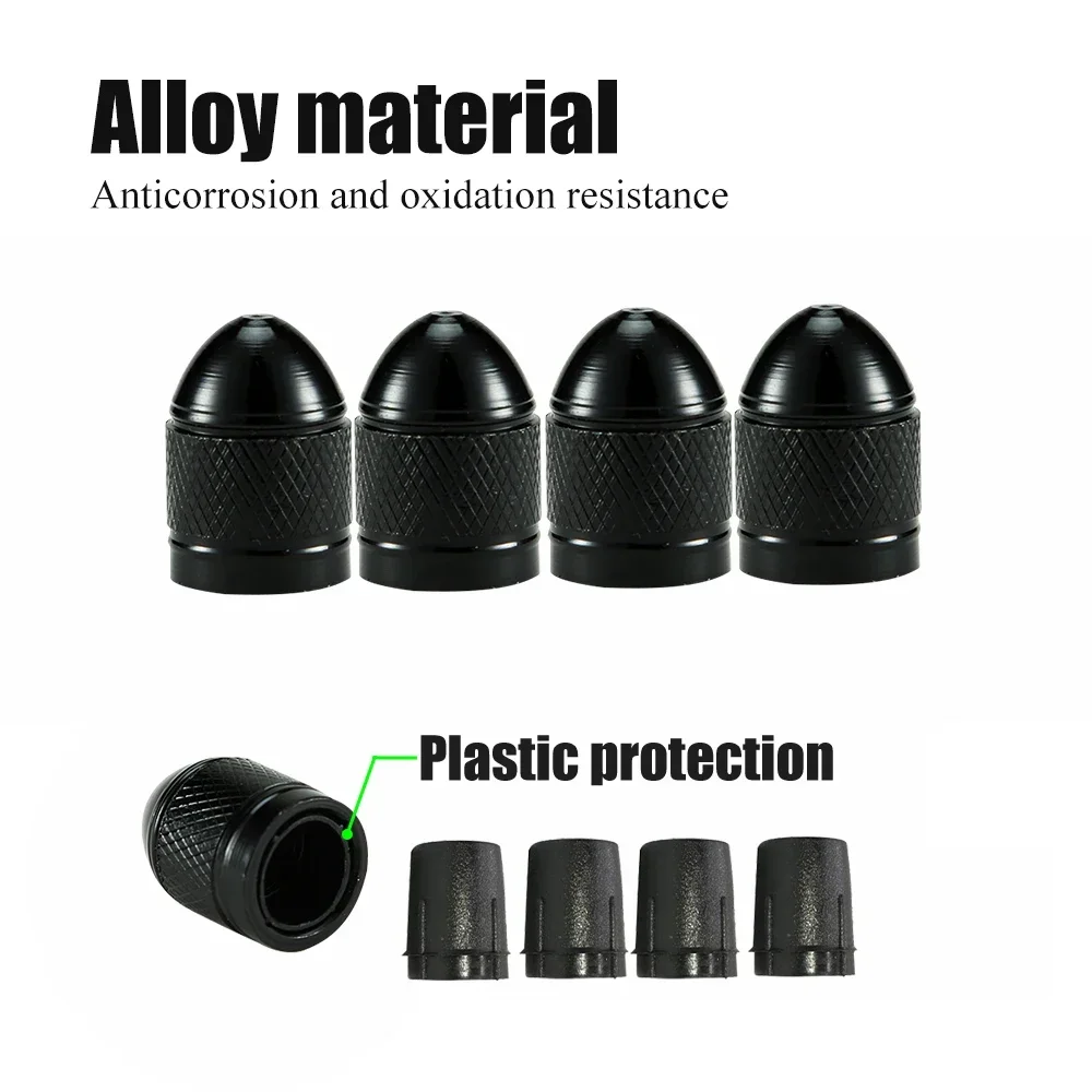 AUTCOAT 4/8Pcs Tire Valve Stem Caps, Aluminum Tire Valve Cap, Universal Stem Covers for Cars Trucks Motorcycles SUVs and Bikes