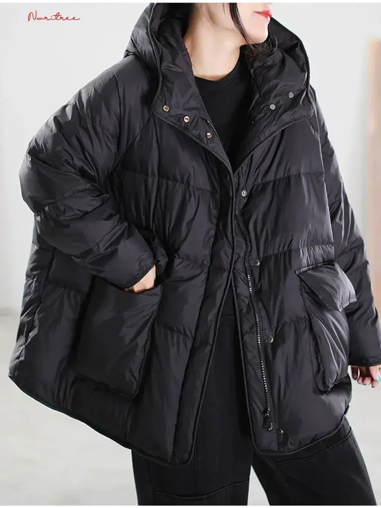 Manteau à capuche en duvet de canard pour femme, parka moelleuse, veste chaude accidentelle, super qualité, hiver, 600