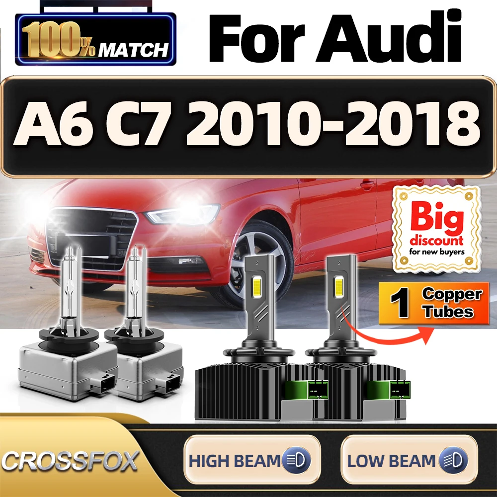 

CROSSFOX для Audi A6 C7 2010 2011 2012 2013 2014 2015 2016 2017 2018 ксеноновые лампы для фар Canbus обновленные ампулы для фар