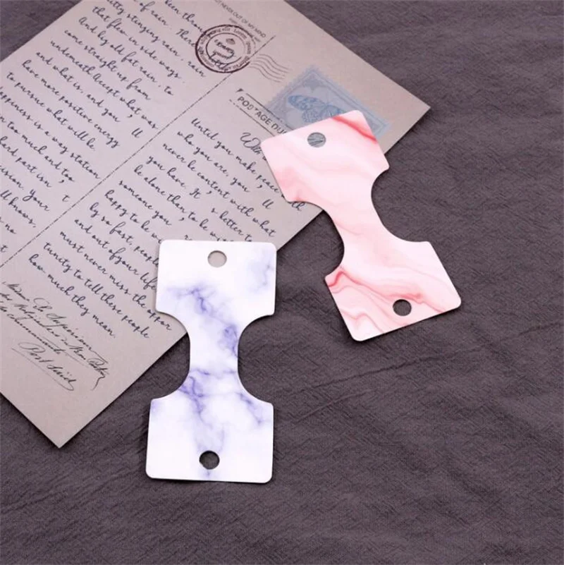 50pcs Colored Marble Folded Cardboard  For Earrings Packaging Necklaces Display Label