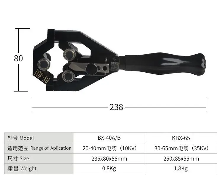 Imagem -04 - Cabo de Stripper Cabo Striping Ferramenta Bx-40b Cortador de Stripper Fio para 11kv Diâmetro 20 a 40 mm Cabo Bx40a