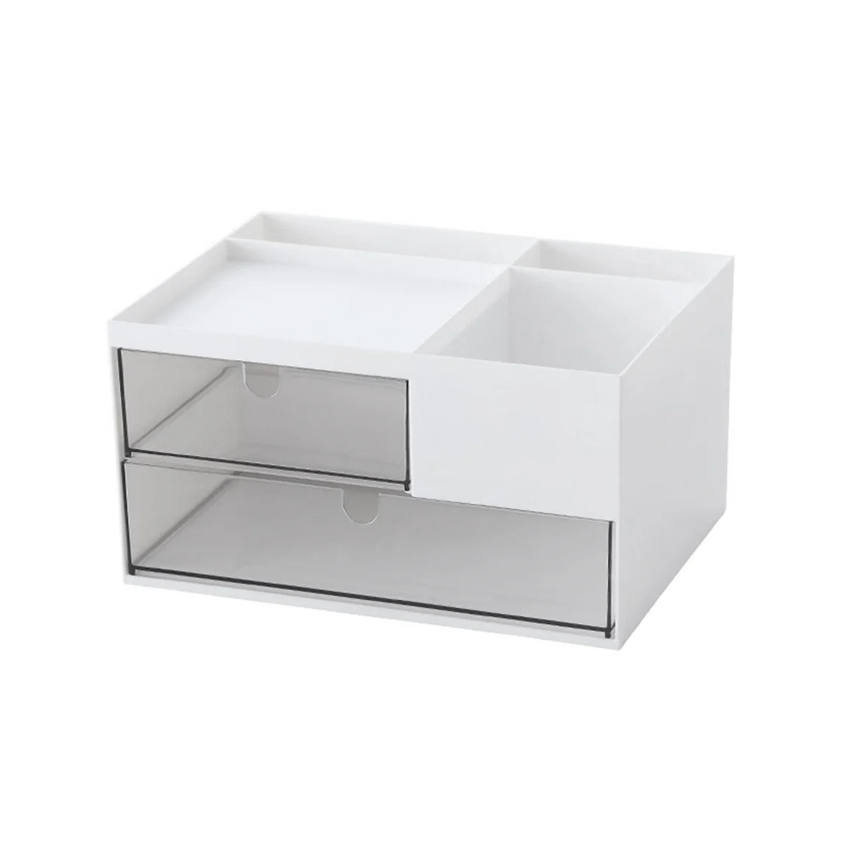 

Desk Organiser with 2 Drawers and 4 Compartments, Plastic Makeup Storage, Vanity Organiser, Desk Organiser