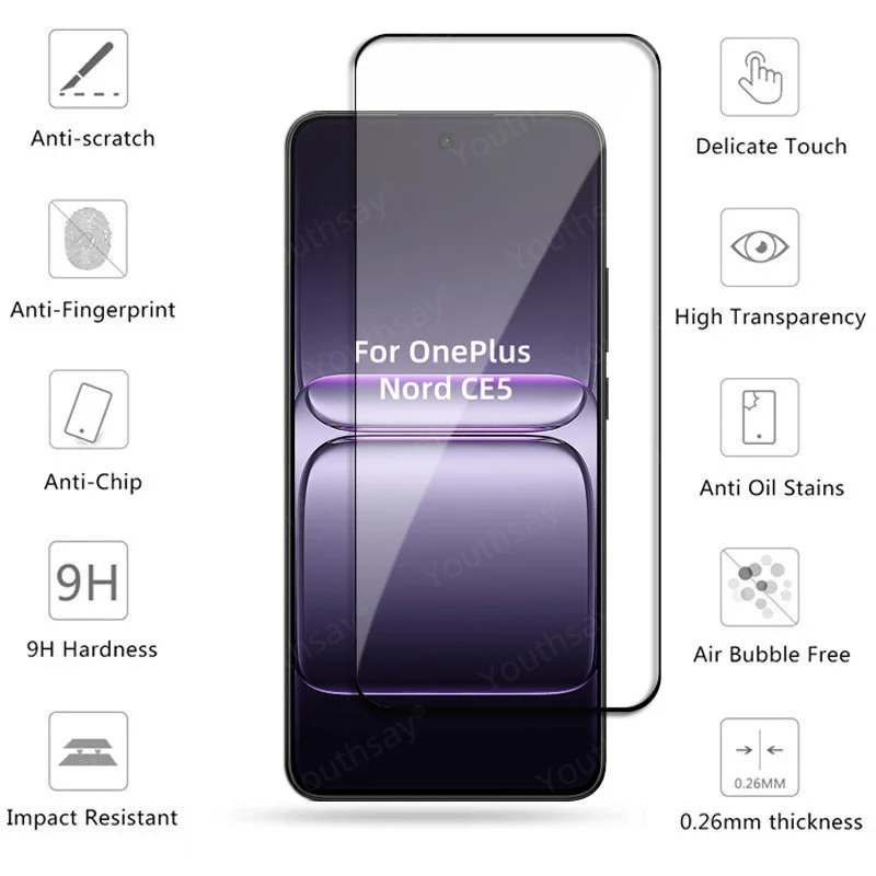Volle Abdeckung Glas Für OnePlus Nord CE 5 Screen Protector OnePlus Nord CE 5 Gehärtetem Glas Schutz Telefon Film OnePlus Nord CE 5 – Detail 2