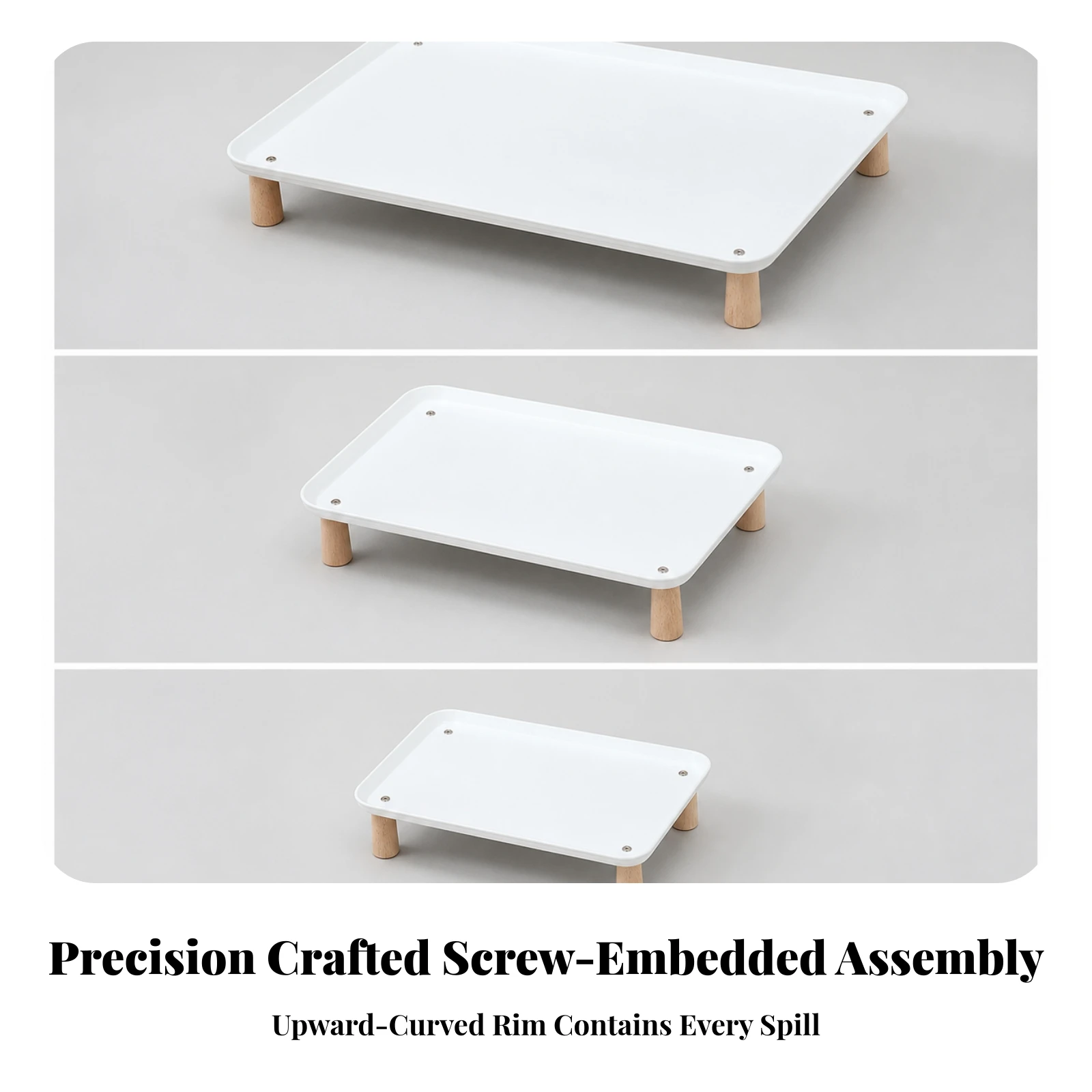 Single-Tier Elevated Pet Feeding Platform Sleek Polypropylene Pet Feeding Platform with Wooden Legs Long-Lasting Compact