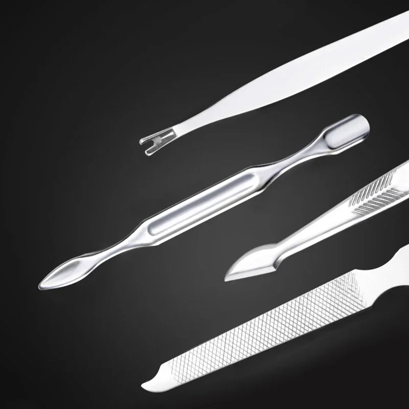 19pcs/set Nail Clippers Professional Pedicure Kit Stainless Steel Manicure Nail Cutter Set Household Nail Cuticle Scissors