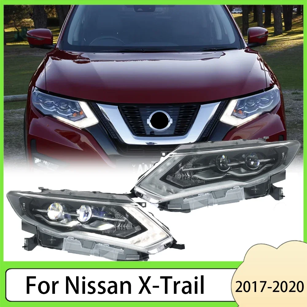 

2PCS Car Front Headlights for Nissan X-Trail 2017-2020 LED HeadLamp Styling Dynamic Turn Signal Lens Automotive Accessories