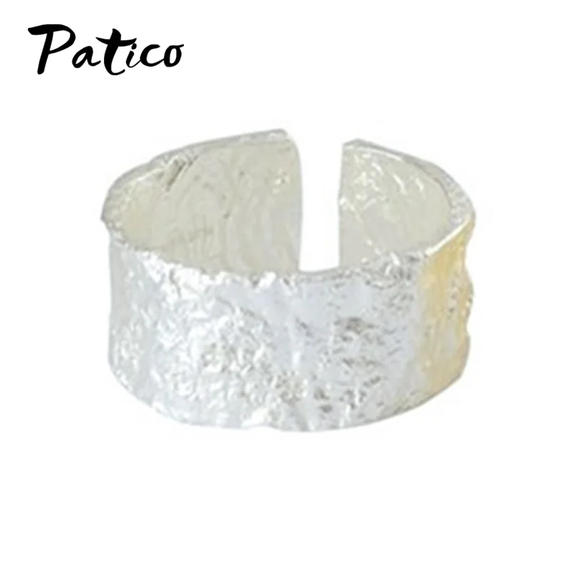 

Korean Trend 925 Sterling Silver Large Rings For Women Engagement Jewelry Personality Exaggerated Open Knuckle Finger Ring