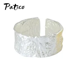 Korean Trend 925 Sterling Silver Large Rings For Women Engagement Jewelry Personality Exaggerated Open Knuckle Finger Ring