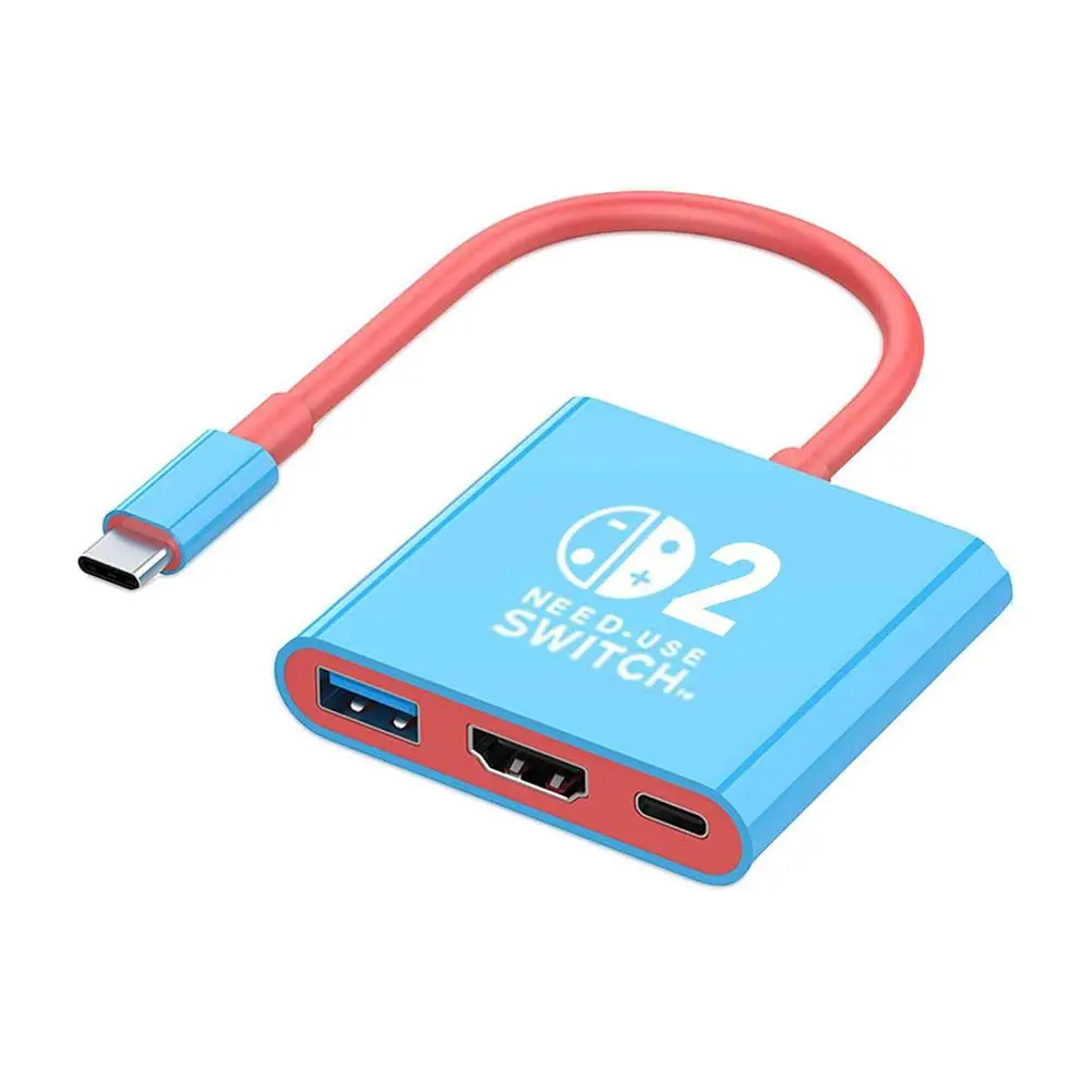 Für Switch2 Typ-C Dockingstation HDMI+USB3.0+PD-Anschluss 3-in-1 HDMI 4K 60Hz TV-Dockingstation für Switch 2 Gaming-Zubehör
