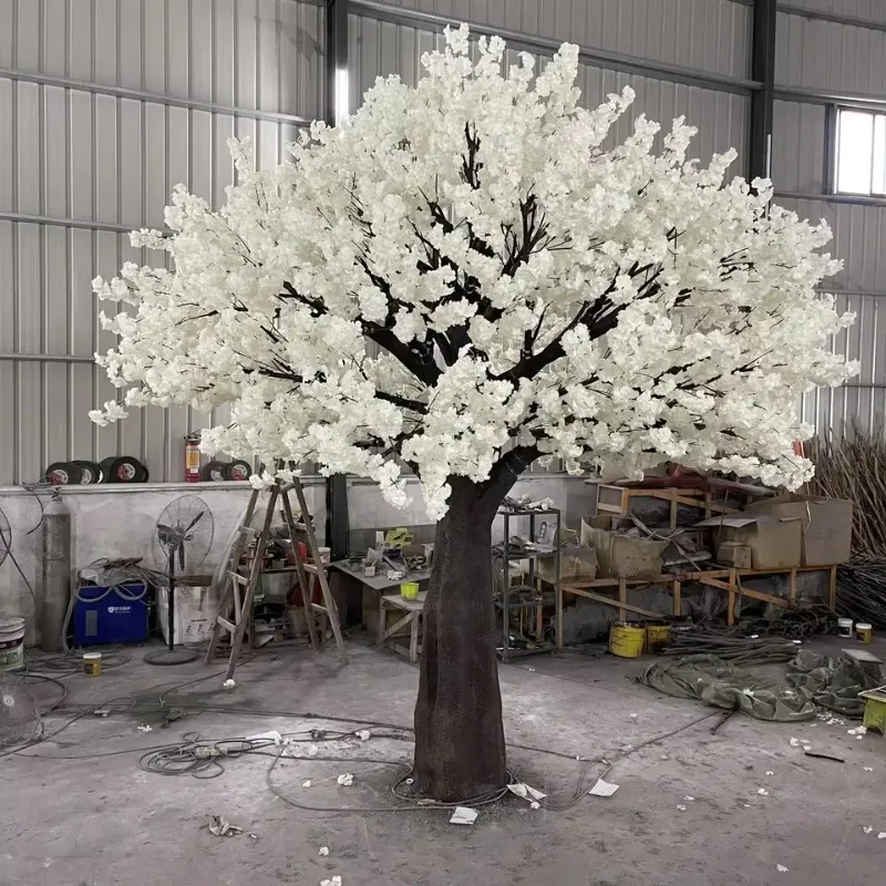 

Customized Big Artificial Cherry Blossom Tree Silk 1.5M-6M Pink White Fake Cherry Tree for Wedding Hotel Restaurant Decoration