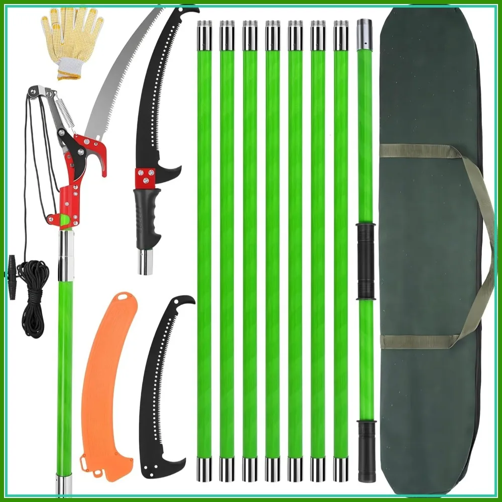 

30 Ft Extendable Pole Saw with Fiberglass Handles, Tree Pruner for Backyard Garden Palm Trees