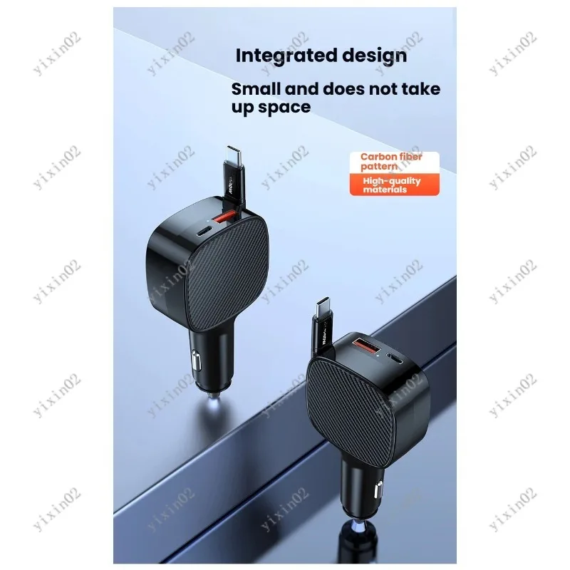 

3 Ports Telescopic Fast Car Charger PD30W QC4 Multi Function Vehicle Charger