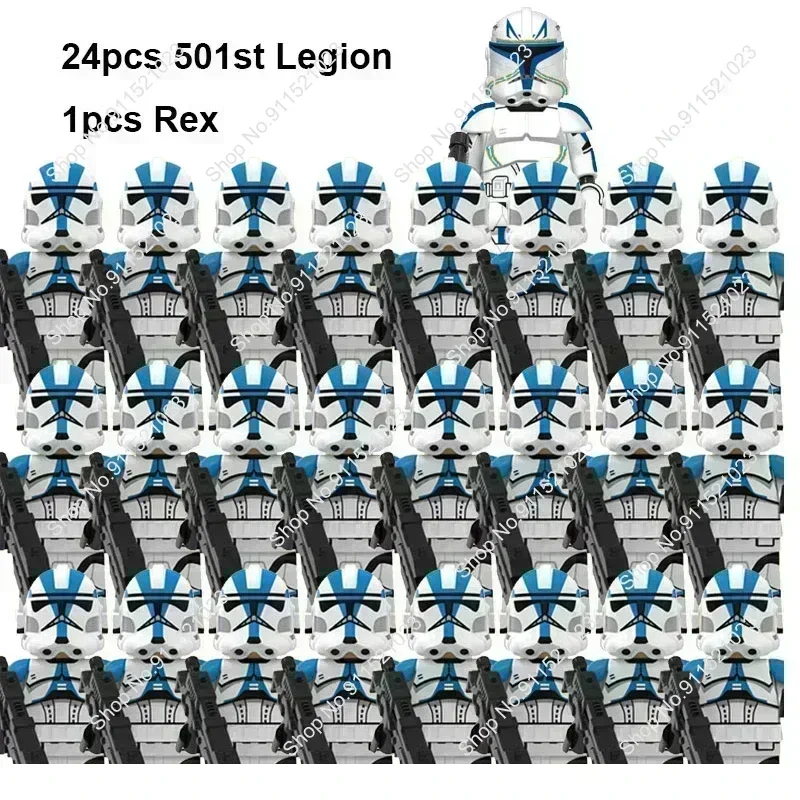 BLOKEES 25Pcs Star Wars Clone soldiers with Captain Rex Commander Cody Assemble Building Blocks Action Figure Toys Kids Gifts - view 4