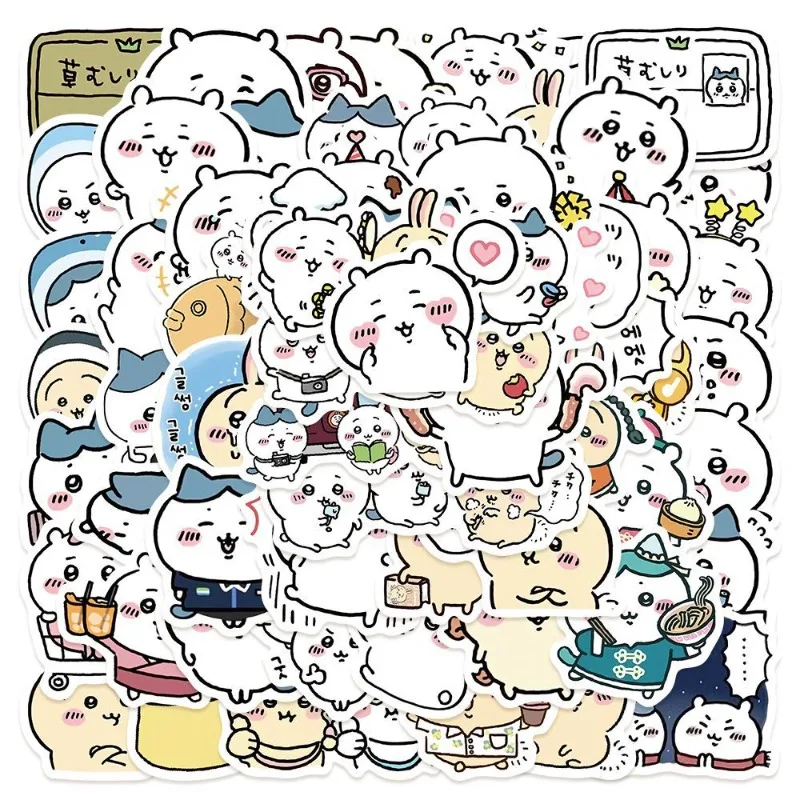 60pcs Cartoon Cute Chiikawa Usagi Hachiware Sticker Ins Popular Mobile Phone Case Water Cup Table Waterproof Decorative Sticker