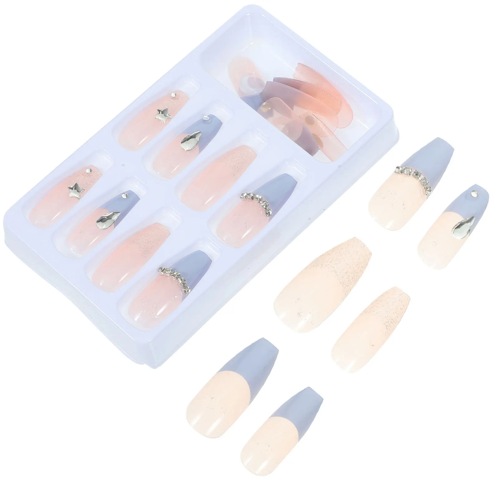 

1Set Women Fake Nails Press on Medium Length Manicure Supplies DIY Nails for Parties Daily Life False Nail False Nail Tips