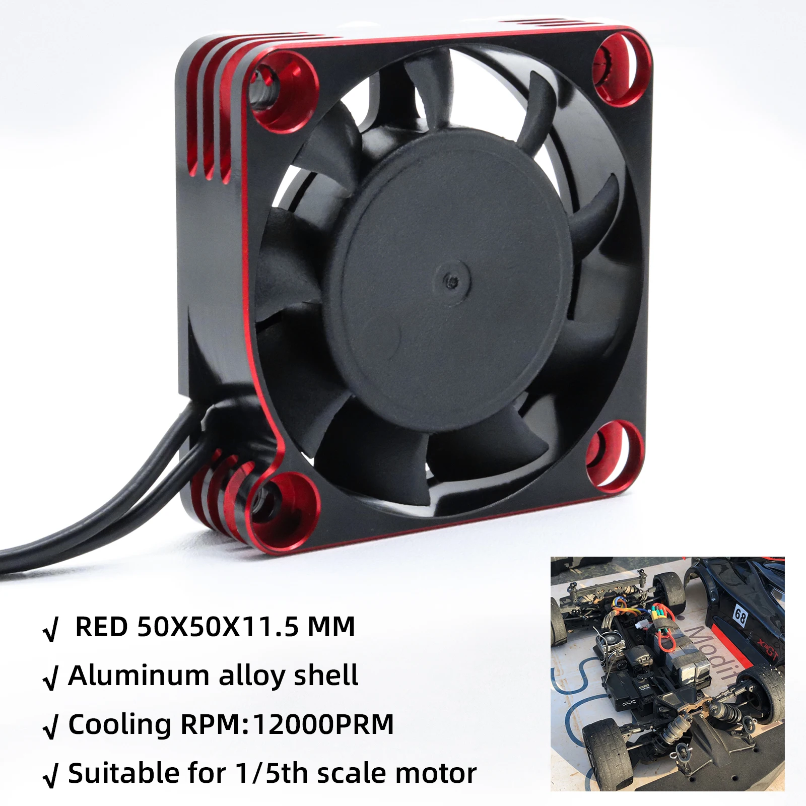 RCZIPROY RC 25mm 30mm 35mm 40mm 50mm Fan Koelventilator RC Creeper 1/10 1/8 1/5 540 550 3650 Motor Borstelloze/Geborstelde ESC RC Auto