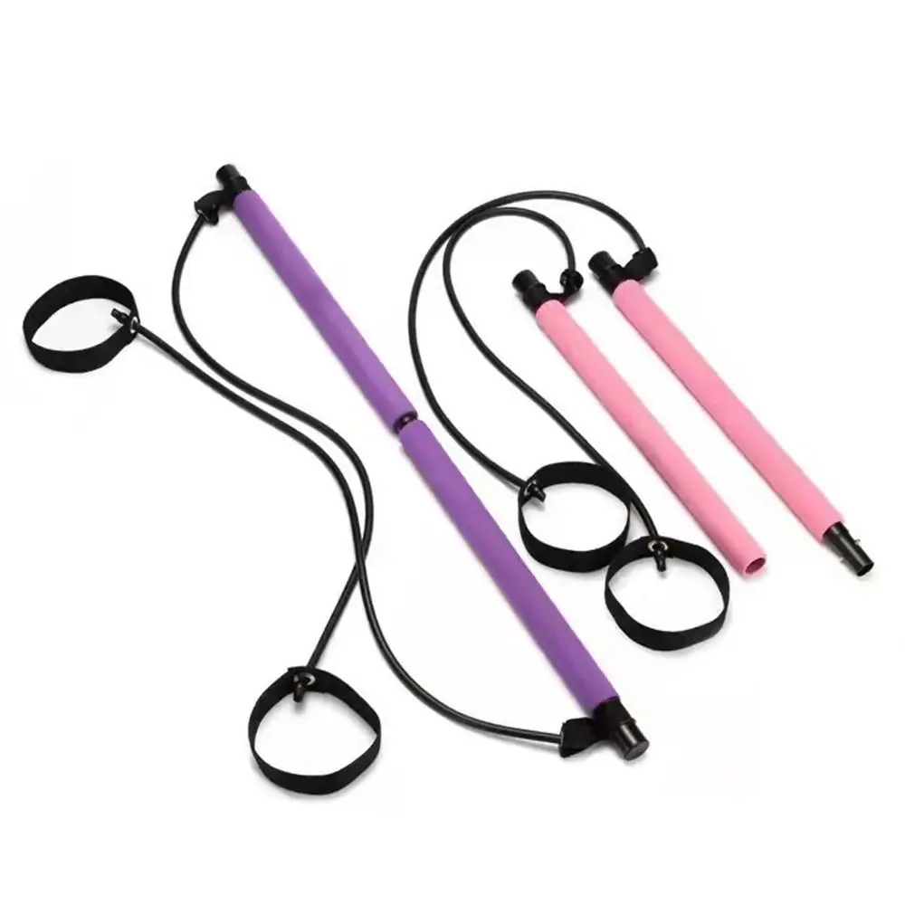 Elasticity Pilates Bar Durable Rod-shaped Fitness Stick Pedal Exerciser Yoga Equipment Stretch Belt Gym Body Workout