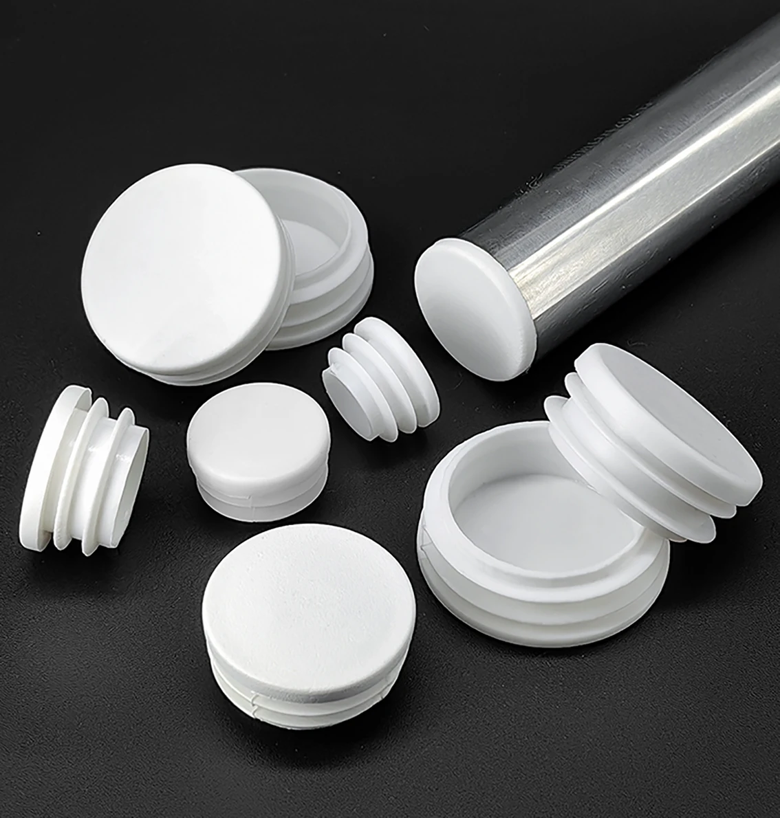 White Plastic Round Caps Inner Plug 13mm-114mm Protection Gasket Dust Seal End Cover Caps For Pipe Bolt Furniture