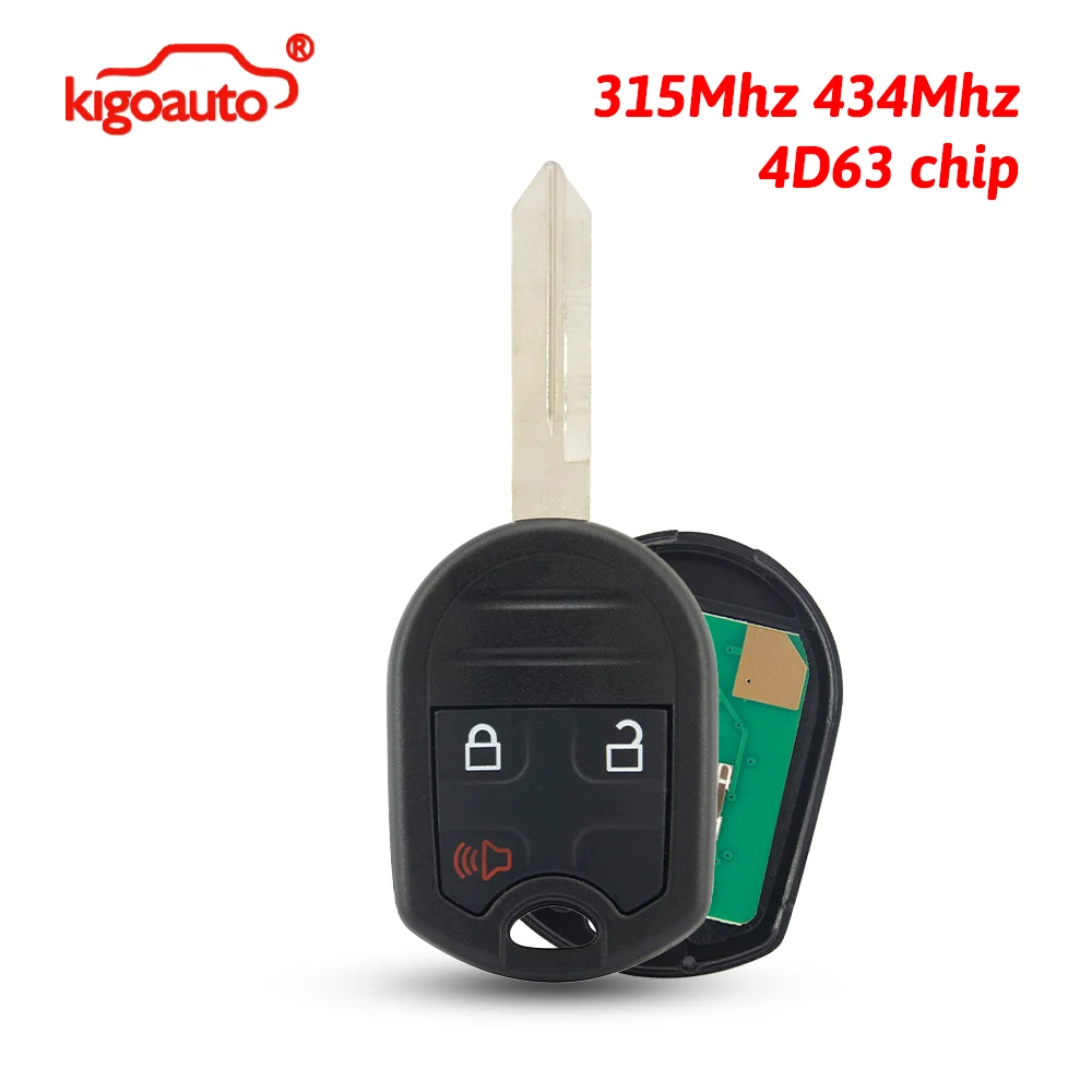 

kigoauto CWTWB1U793 Remote key 3 button 315Mhz 434Mhz with 4D63 chip for 2011-2020 Ford Edge Explorer Focus164-R8070