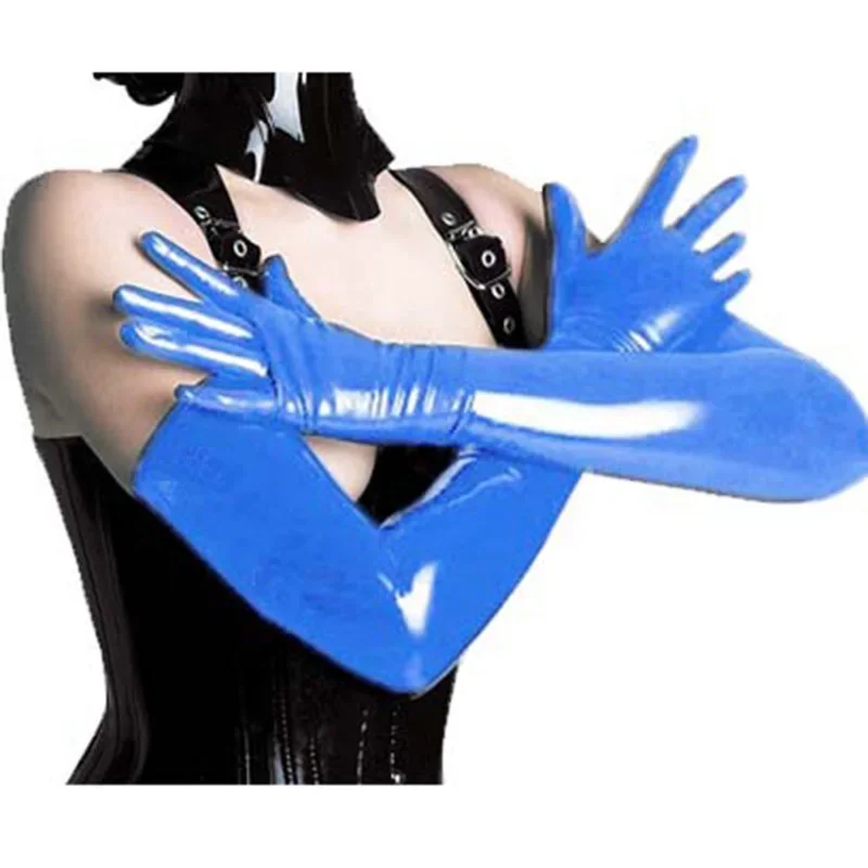 Sexy Women Gloves Faux Leather Wetlook Porno Leather Mittens Latex Fetish Long Arm Gloves Cosplay Costumes Shiny Dance Clubwear