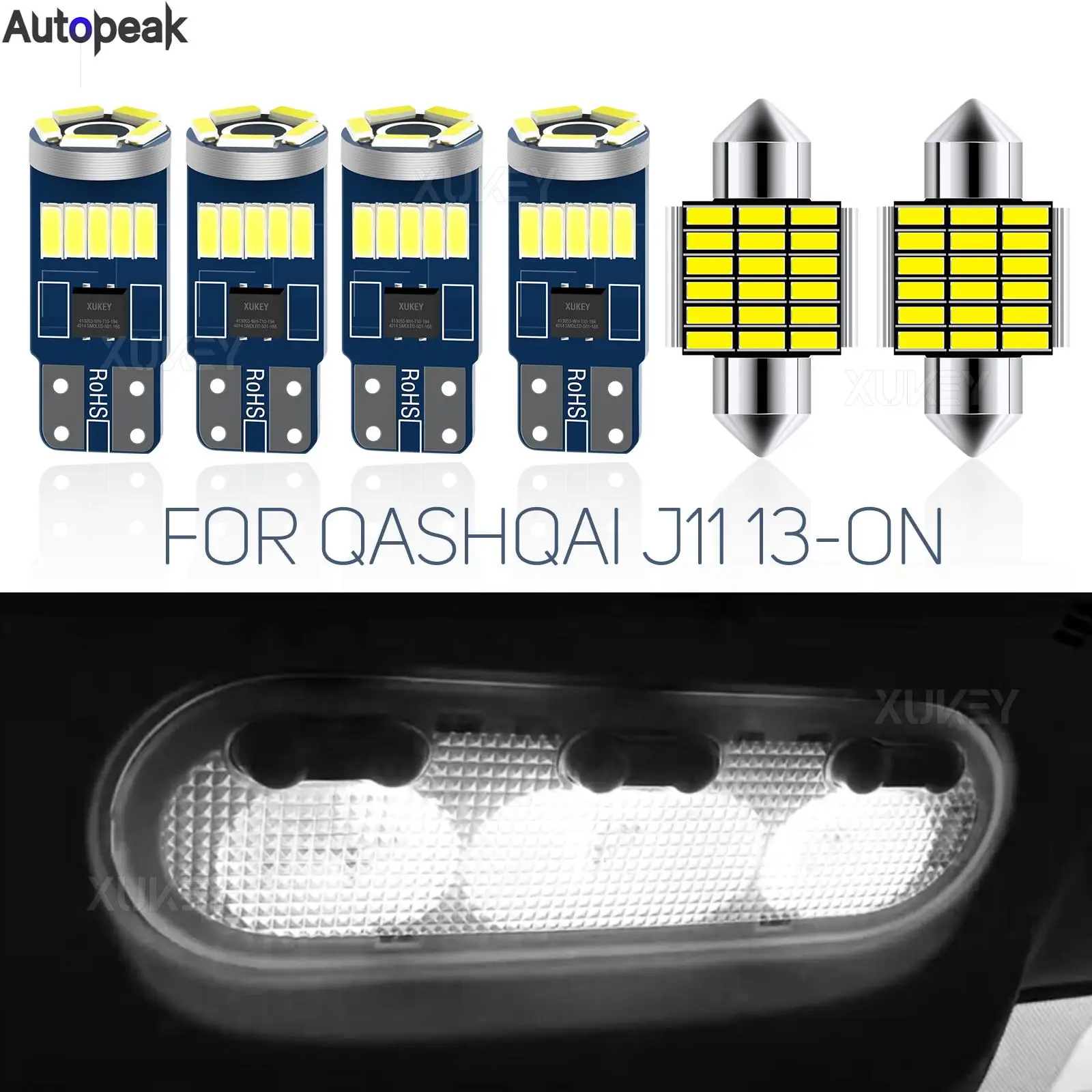 For Nissan Qashqai J11 13 2014 2015 2016 2017 2018 2019 2020 Car Interior LED Light Canbus Indoor Lamp Map Dome Trunk Boot Light