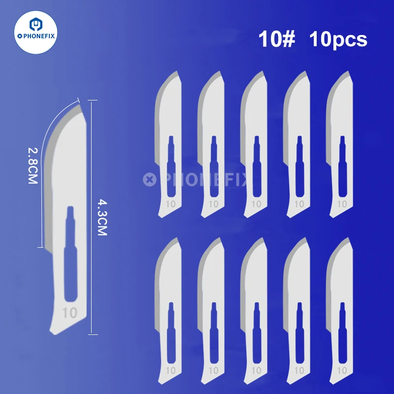 10 stücke Kohlenstoffs tahl schnitzen Skalpell messer 10 #21 #23 #24 #25 # chirurgische Klingen DIY schneiden Motherboard BGA Reparatur chirurgisches Messer – Detail 18