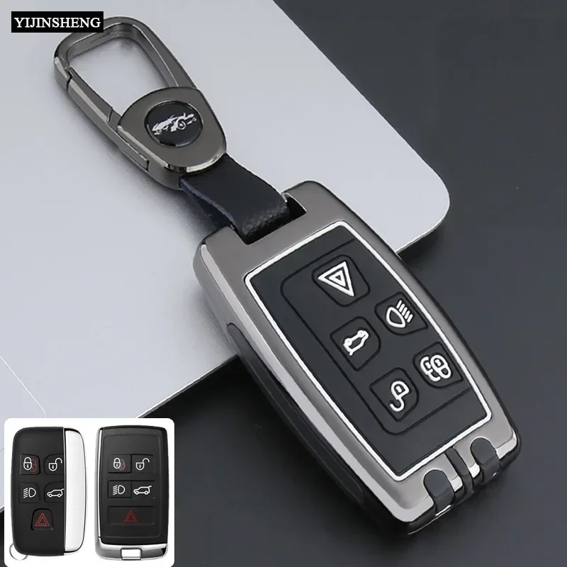 Zinc Alloy + Silicone Key Fob Cover Case for Land Rover Range Rover Sport Discovery 3 4 Elander 2 Evoque Remote Protection Shell