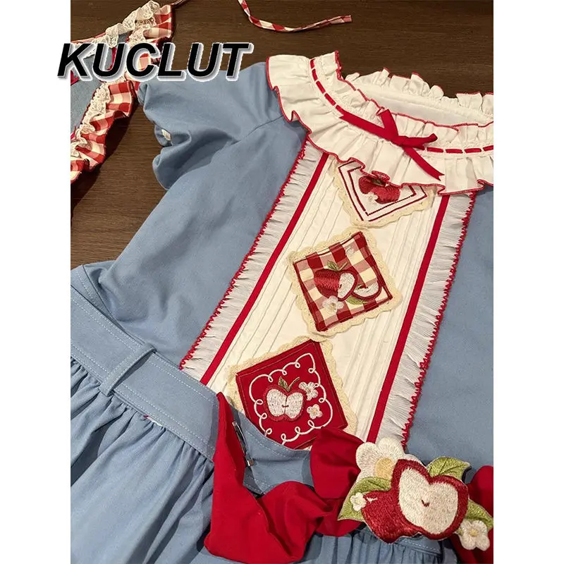 Lolita Stijl Zoete en Leuke Casual vrouwen Elegante Jurken 2023 Nieuwe Zomer Korte Mouw OP Pluizige Prinses Jurk voor Lady