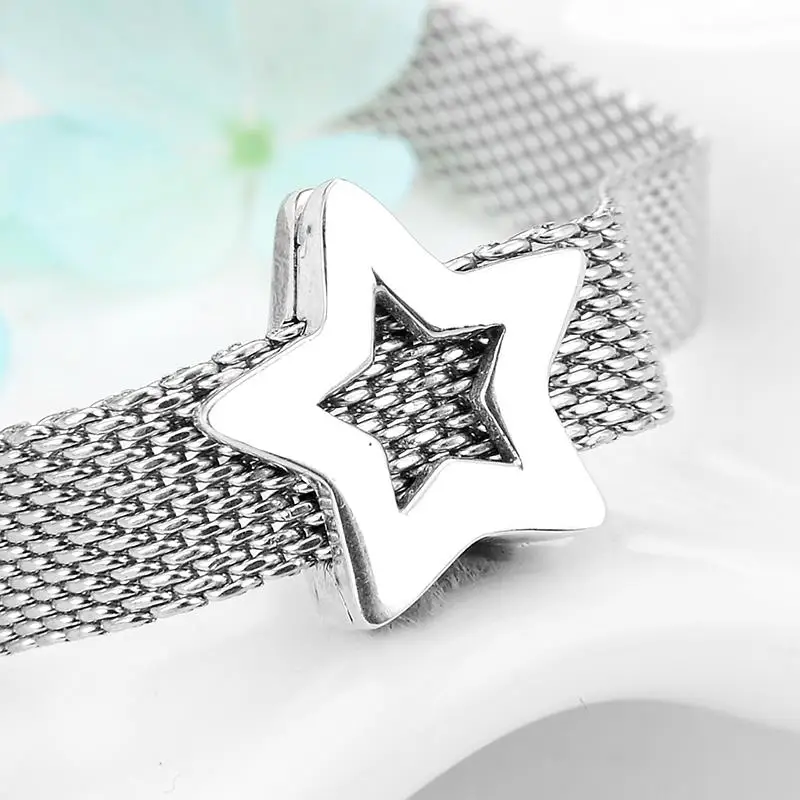 New Arrival Sparkling 925 Sterling Silver Round Clear CZ Clips Beads for Jewelry Making Fit Reflexions Charm Bracelet