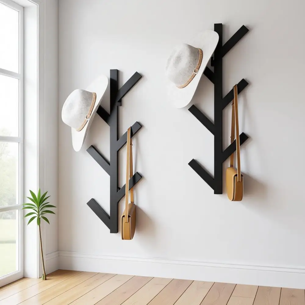 

Wall-Mounted Metal Coat and Hat Rack, 16 Tall for Entryway or Bedroom