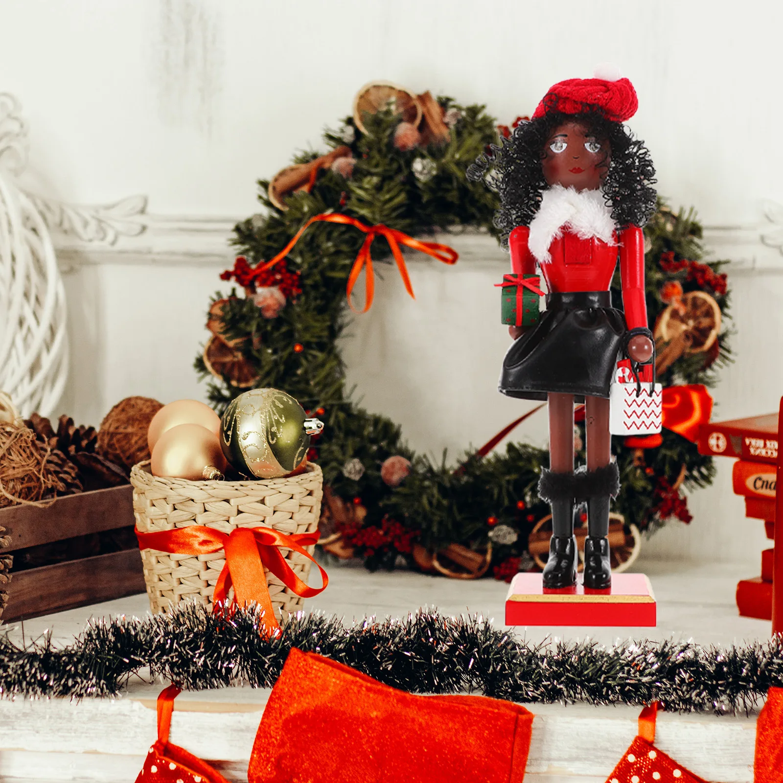 

Wooden Nutcracker Decoration Christmas Ornament Soldier Figure Xmas Craft Puppet Holiday Decor Festive Gift Unique Home Display