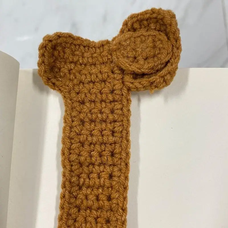 W89C Handmade Knitted Dachshund Bookmarks Book Mark Book Page Holder Reading Aids for Teacher Book Lover Writer Reader