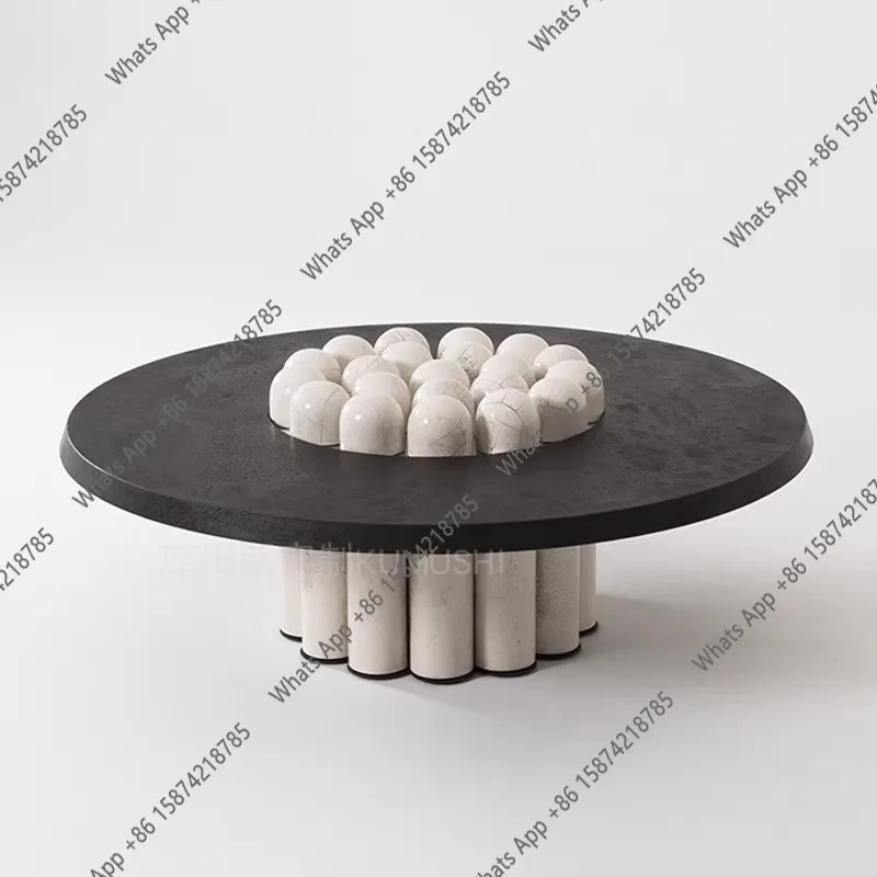 

Italian light luxury coffee table Hotel B & B log color coffee table Sales office Model room Leisure coffee table
