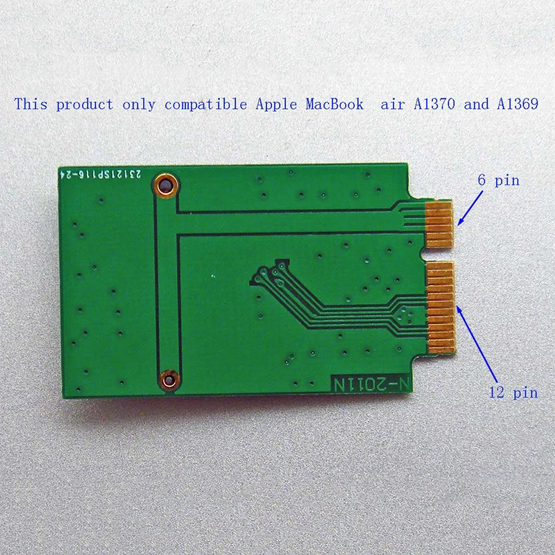 M.2 NGFF SSD Card 12 + 6 Pin Adapter Board For MacBook Air 2010 2011 A1370 A136