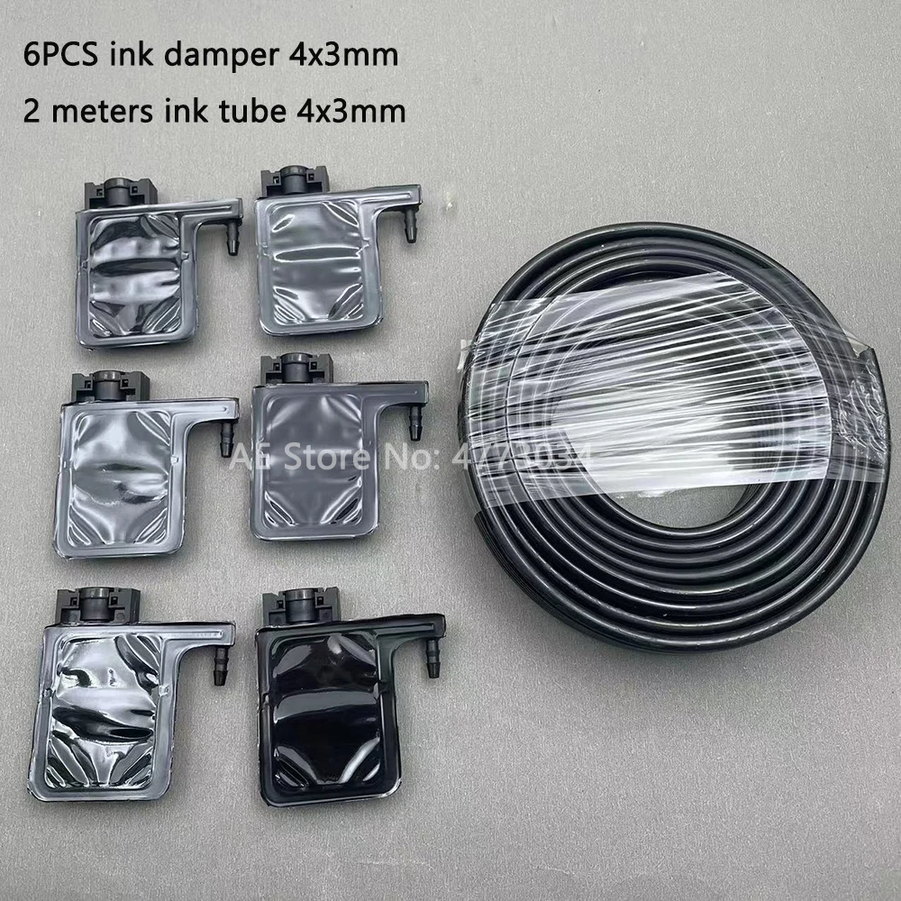 6 Colors Ink Damper With 2 Meters Tube Pipe Hose Line For Epson XP600 Eco Solvent UV DTF Printer Ink Dumper