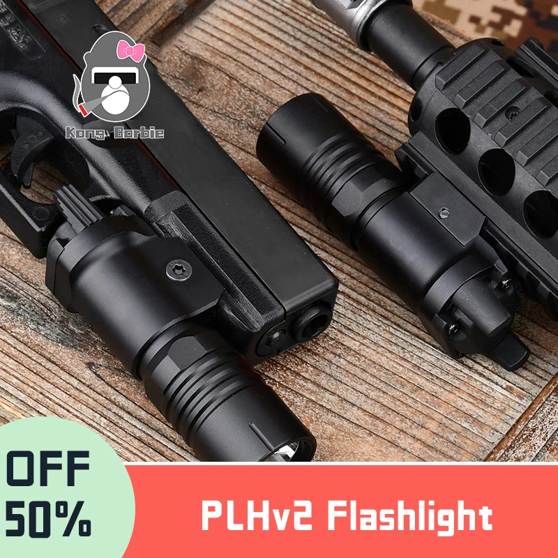 

WADSN Updated PLHv2 Flashlight Metal Tactical PLH-V2 Scout Light 1000 Lumens High Power Hunting Scout Light Base Fit Mlok Keymod