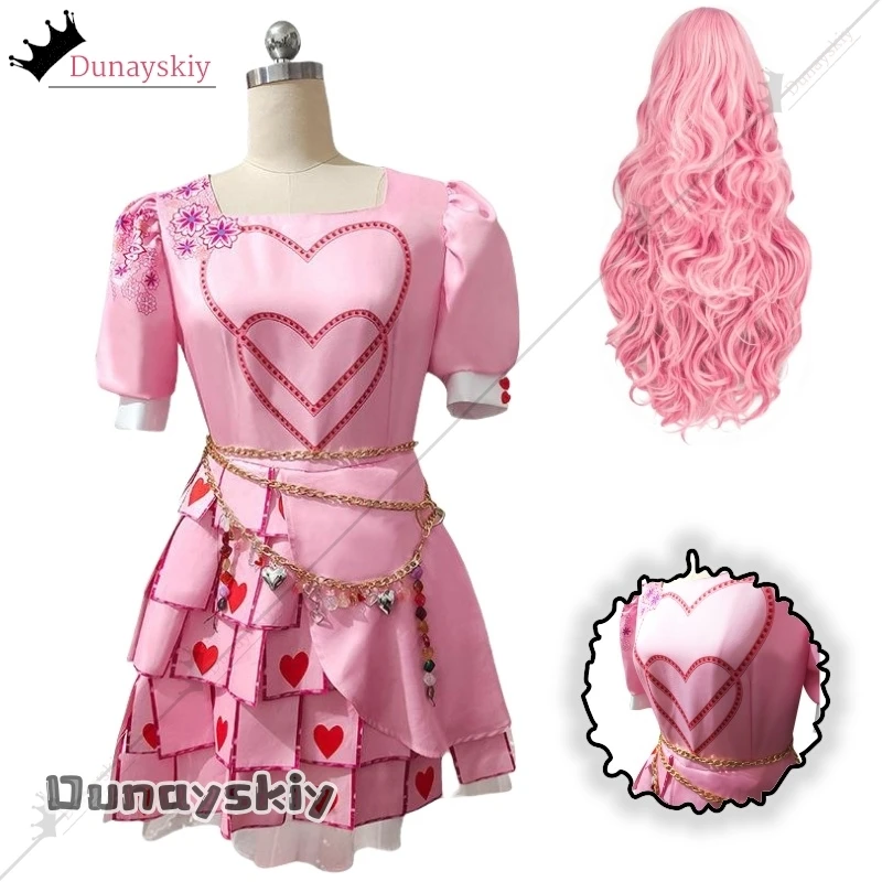 Hot Girls Dresses Kids D-Descendants 4 Red Cosplay Costume Movie Princess Dress Halloween Carnival Dress Up