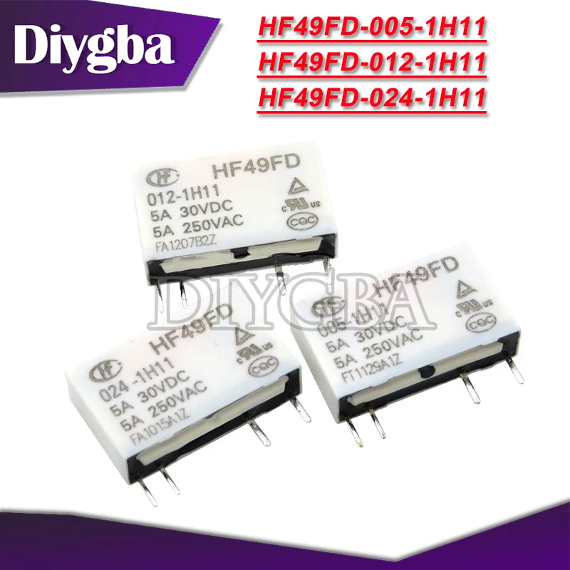 2PCS HF49FD HF49FD-005-1H11 HF49FD-012-1H11 HF49FD-024-1H11 Relay HF49FD-005 012 024 1H11 4Pin 5A Relays DC 5V 12V 24V