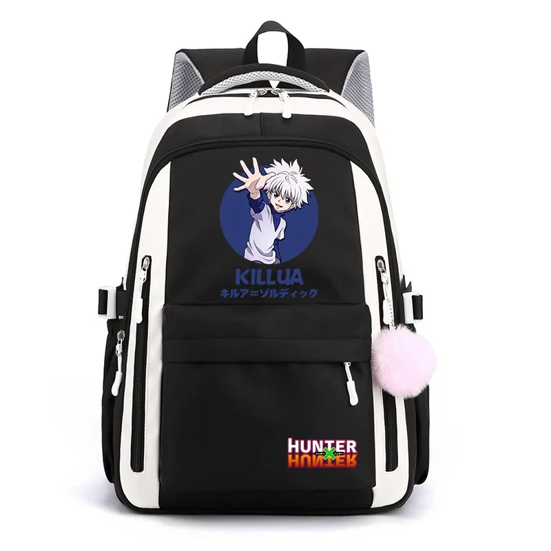 

Breathable mesh, 30×42×23cm Black Blue Purple Pink, Hunter x Hunter, Student Kids Teens School Bags, Anime Backpacks Girls Boys