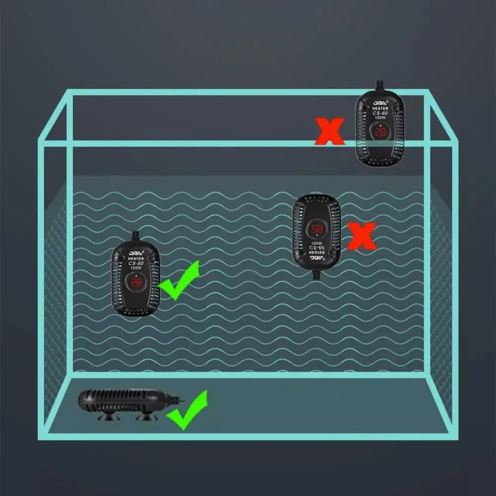 

Quartz Glass Aquarium Submersible Heater Ultra Short Low Water Level Fish Tank Heating Rod 25w-150w Adjustable