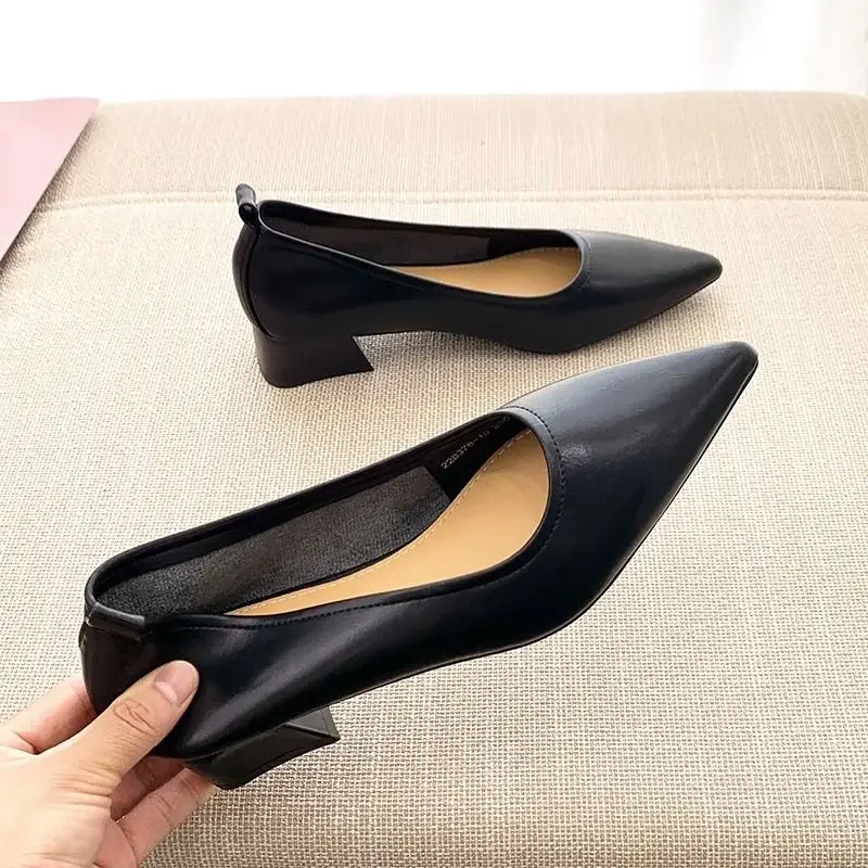 Women\'s Shoes Korean Style Ladies Pumps Non Slip Formal Luxury Genuine Mark Chic And Elegant With Hot Trendy Point On Young