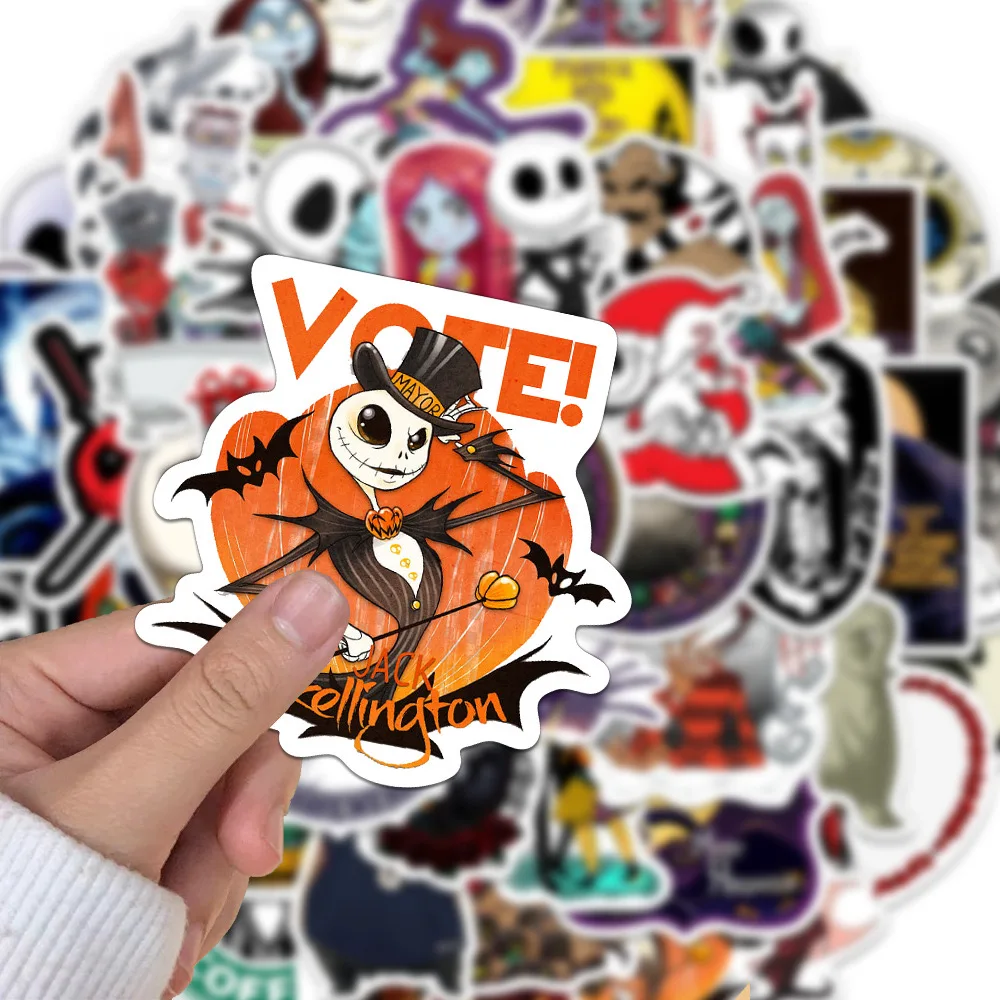 

10/50Pcs Anime Movie The Nightmare Before Christmas Stickers Decoration DIY Laptop Phone Skateboard Waterproof Sticker Kids Toy
