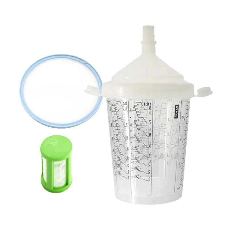 SATA Spray Gun General Disposable Gun Pot 0.3L/0.6L/0.9L Plastic Gun Cup With Graduated Paint Cup Paint Mixing Cup