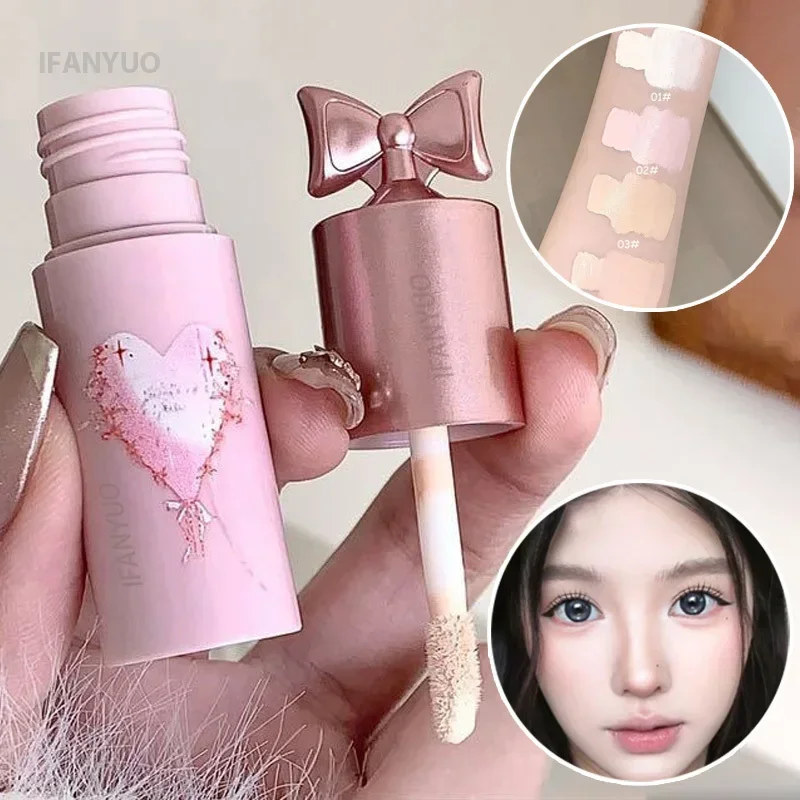 White Pink Liquid Brightening Concealer Matte Face Highlight Stick Cover Acne Spot Dark Circles Moisturizing Concealer Makeup