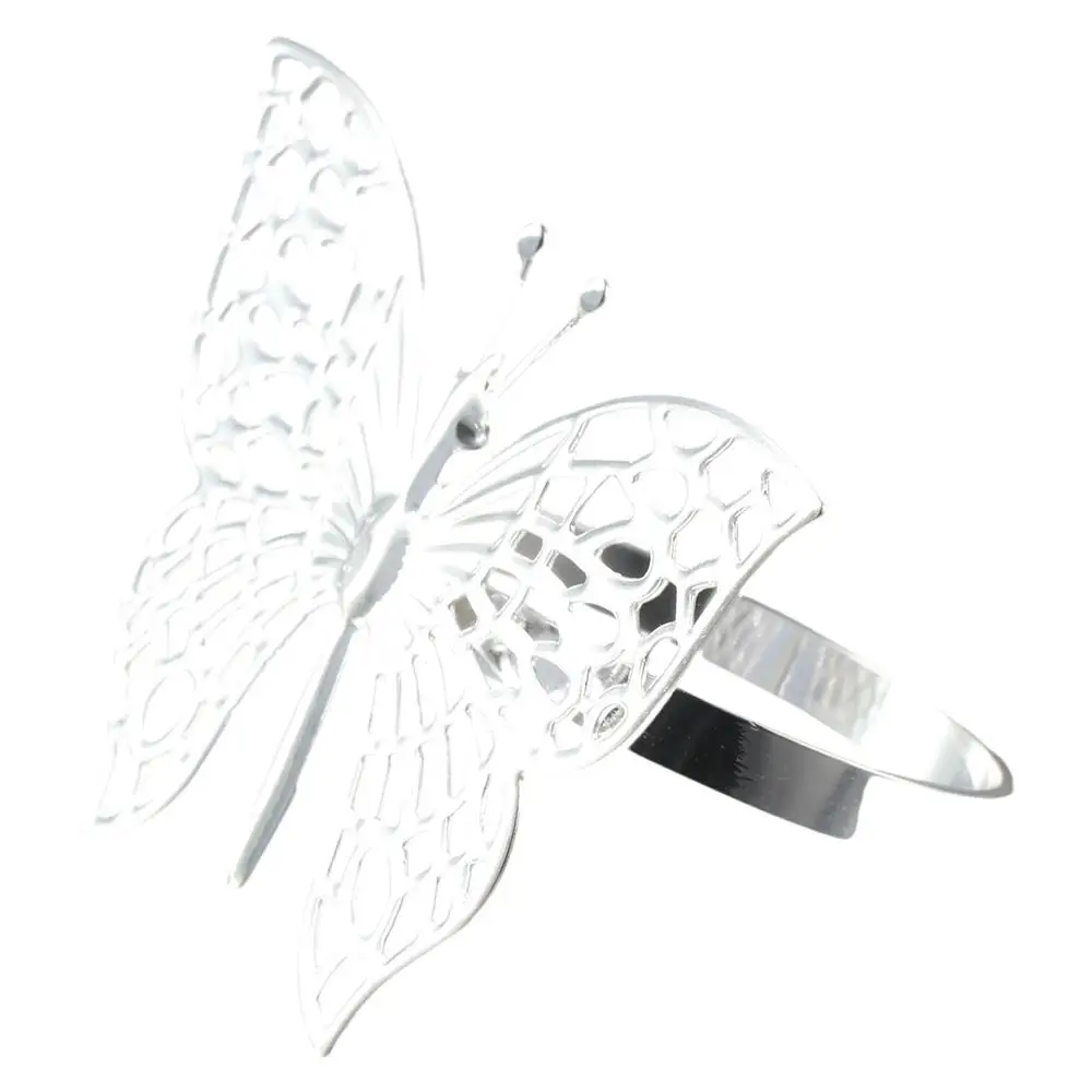 1/6pc Napkin Ring High-end Light Luxury Hotel Table Napkin Buckle,Iron Butterfly/Hollow Napkin Ring,Hollow Butterfly Napkin Ring