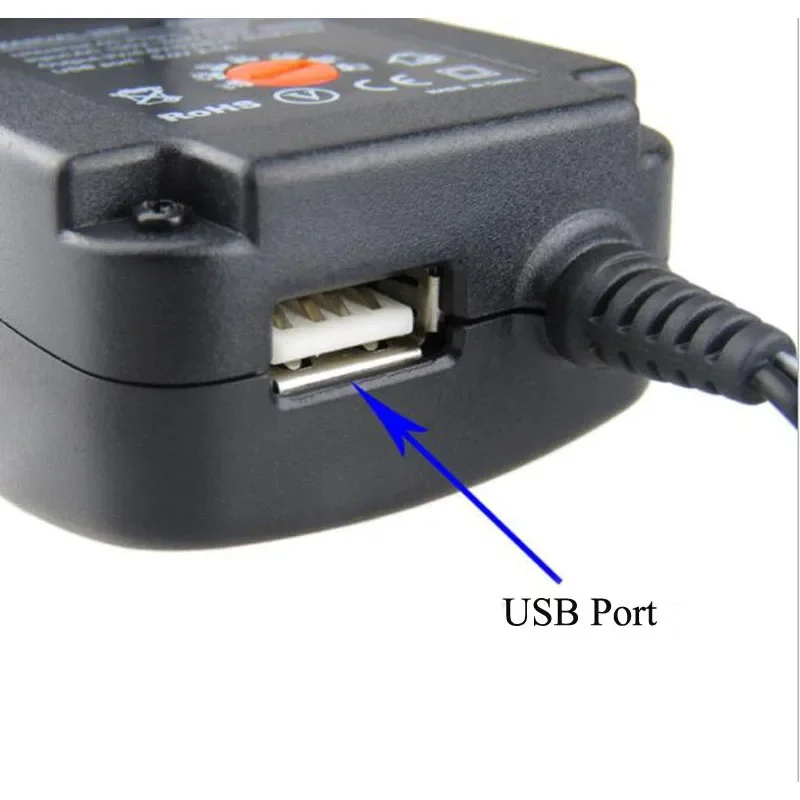 العالمي التيار المتناوب 100 فولت-240 فولت 30 واط تحويل التيار الكهربائي 3 فولت 4.5 فولت 5 فولت 6 فولت 7.5 فولت 9 فولت 12 فولت 2A 2.1A قابل للتعديل التيار المتناوب/تيار مستمر مهايئ شاحن ث/منفذ USB